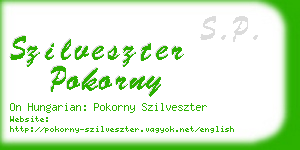 szilveszter pokorny business card